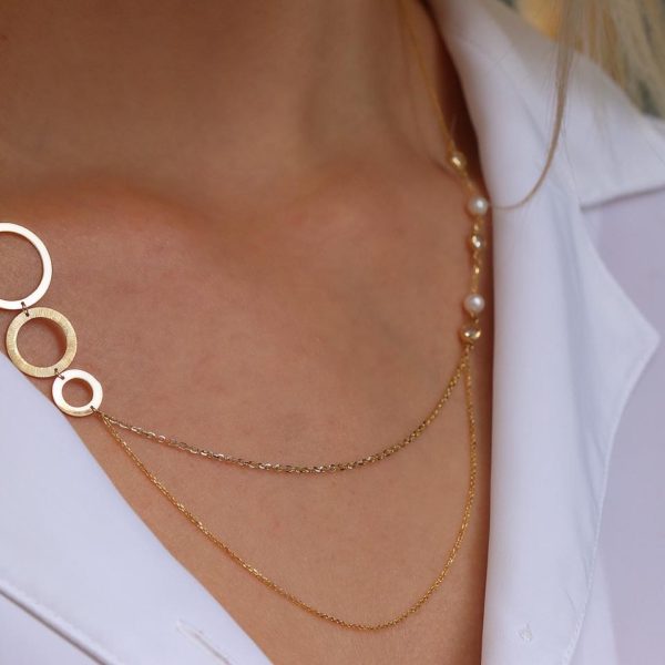 Gold Circle Necklace 14k