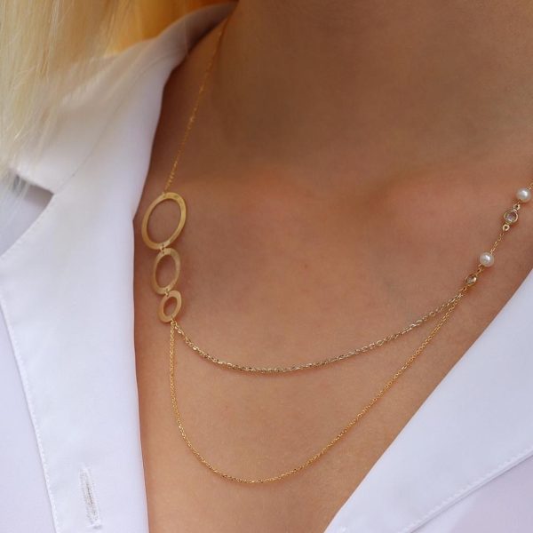 Gold Circle Necklace 14k