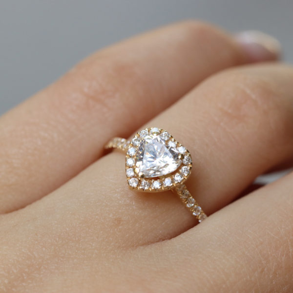 Golden Heart 14k, Zircon Stones