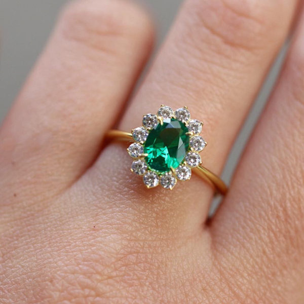 Forest Emerald Rosetta Ring