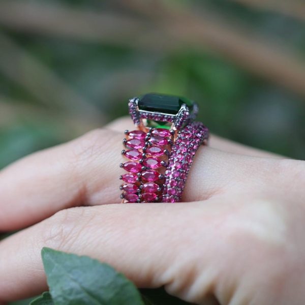 Magenta Swirl Ring