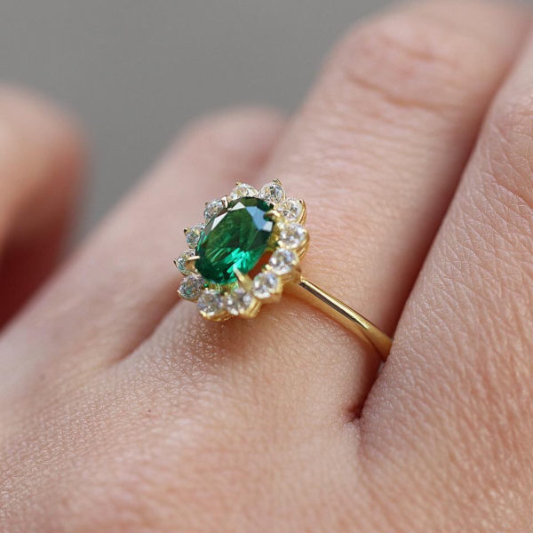 Forest Emerald Rosetta Ring