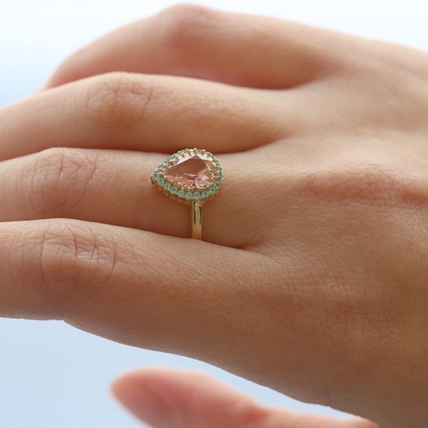 Paraiba and Champagne Ring