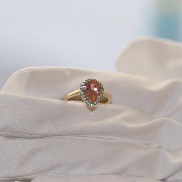 Paraiba and Champagne Ring