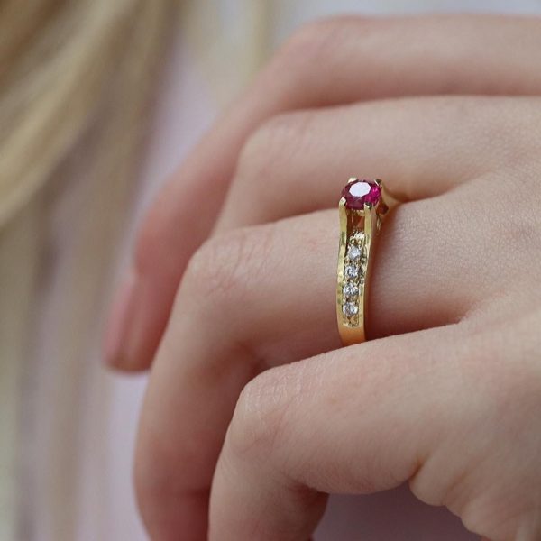 Ruby Handmade Gold Ring 14k