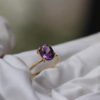 Xειροποίητο Χρυσό Δαχτυλίδι 14k με Ορυκτή Πέτρα Αμέθυστο 3,1ct - Image 3