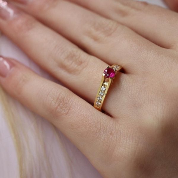 Ruby Handmade Gold Ring 14k