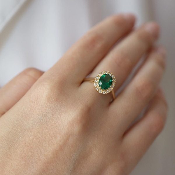 Emerald Gold Ring 14k