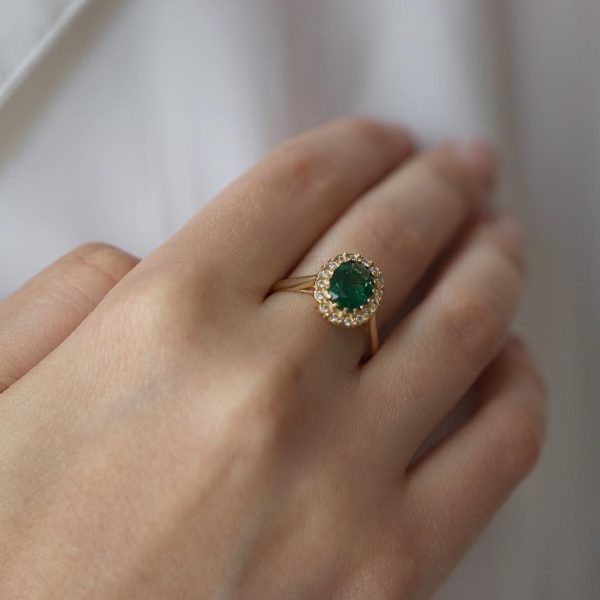 Emerald Gold Ring 14k