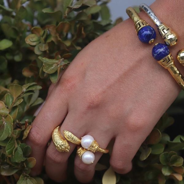 Ancient Bracelet, Handmade Bubble Bracelet, Silver (925) Lapis Lazuli