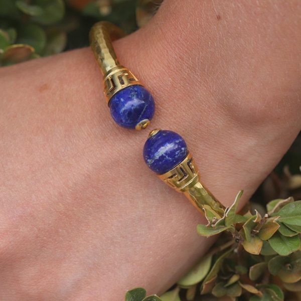 Ancient Bracelet, Handmade Bubble Bracelet, Silver (925) Lapis Lazuli