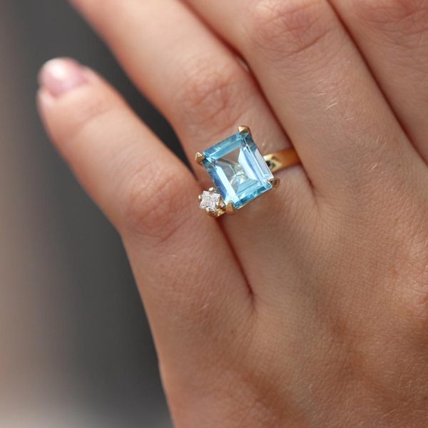 Light Blue Topaz Gold Ring