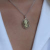Ασημένιο Κολιέ με Συνθετική Πέτρα Cameo - Image 2