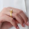 Χειροποίητο Μονόπετρο 14K Lure με Ιδιαίτερο Φινίρισμα - Image 2
