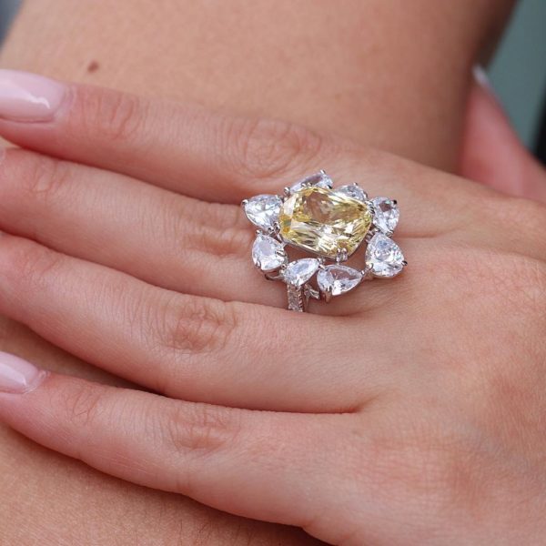 Citrine Silver Flower