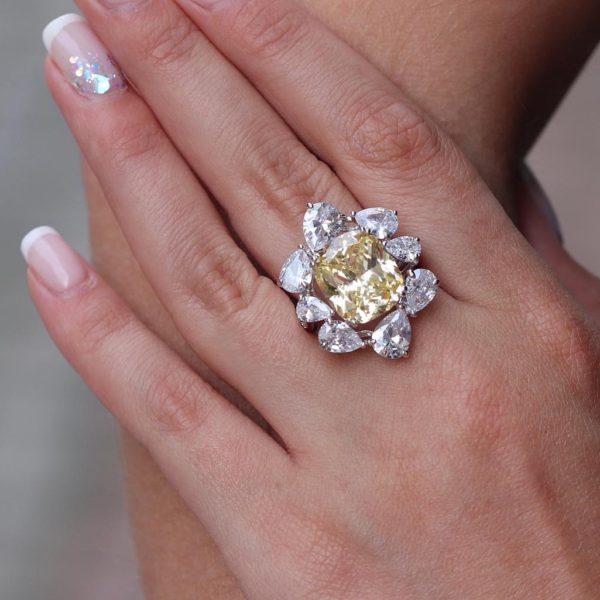 Citrine Silver Flower