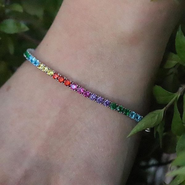 Silver Rainbow Bracelet