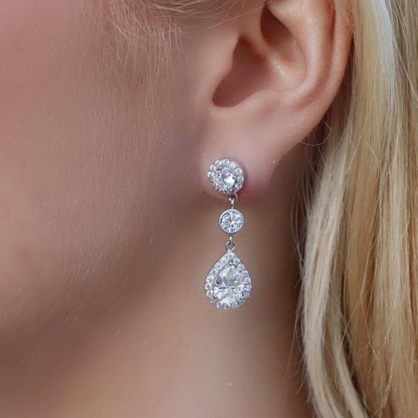 Βridal Drop Silver Earrings