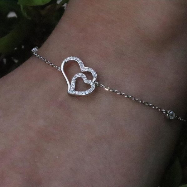 Silver Heart Bracelet (925)