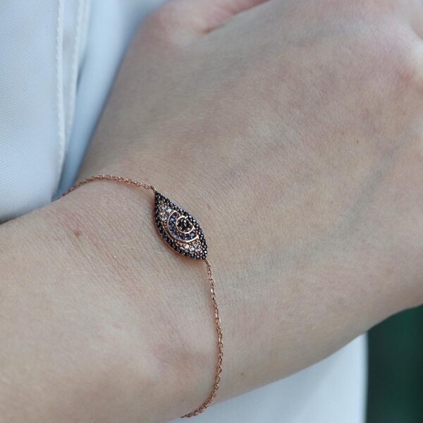 Rose Gold Evil Eye 14k